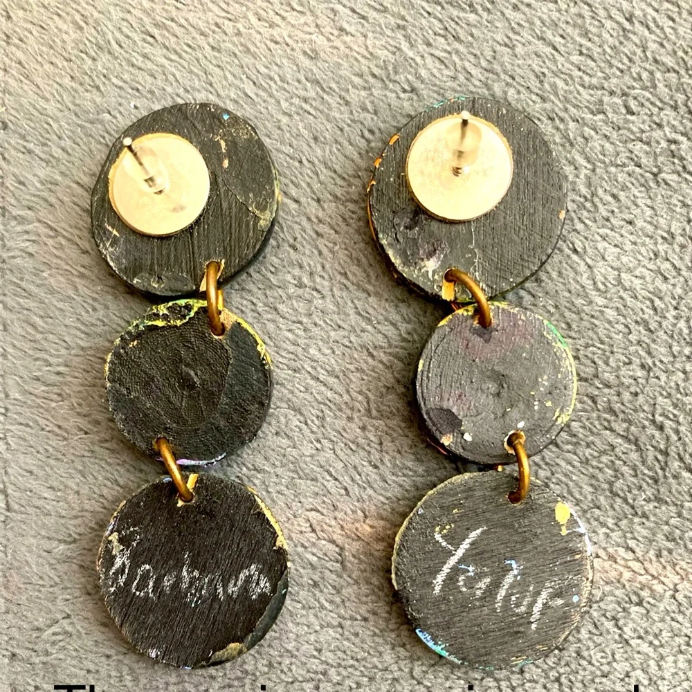 Hand painted earrings - Picture 2 of 8